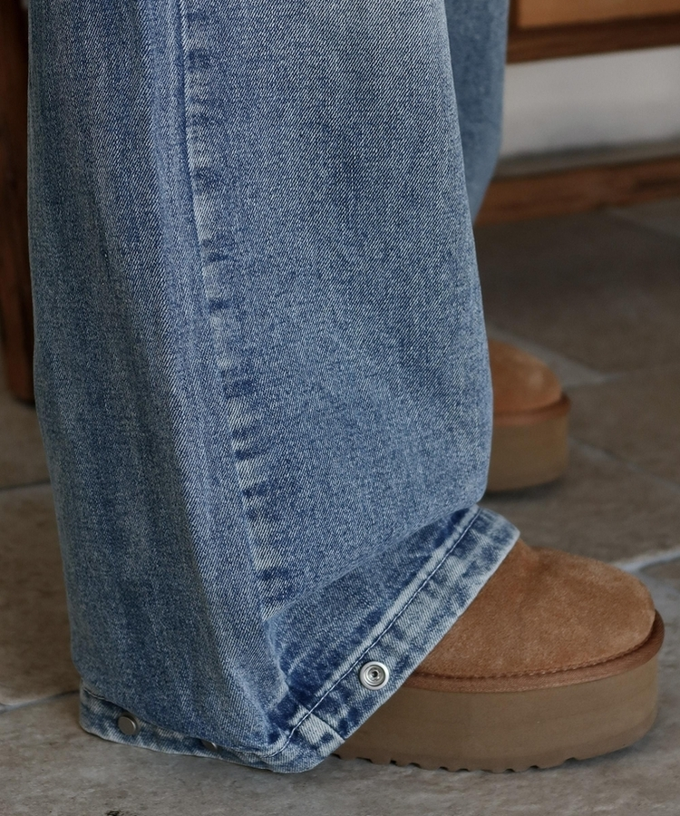 【丈別】スナップウォッシングデニムパンツ LIGHT DENIM