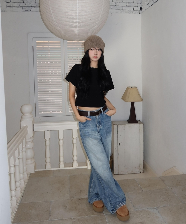 【丈別】スナップウォッシングデニムパンツ LIGHT DENIM