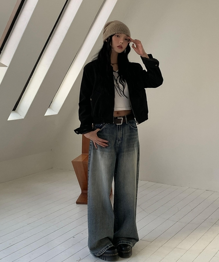 【丈別】スナップウォッシングデニムパンツ VINTAGE BLUE