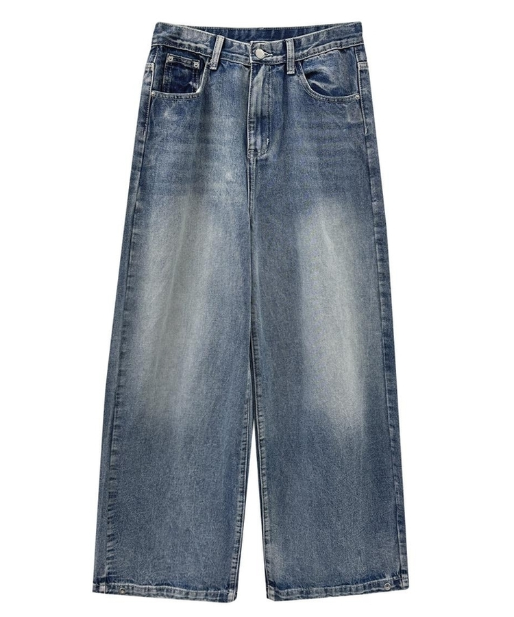 【丈別】スナップウォッシングデニムパンツ