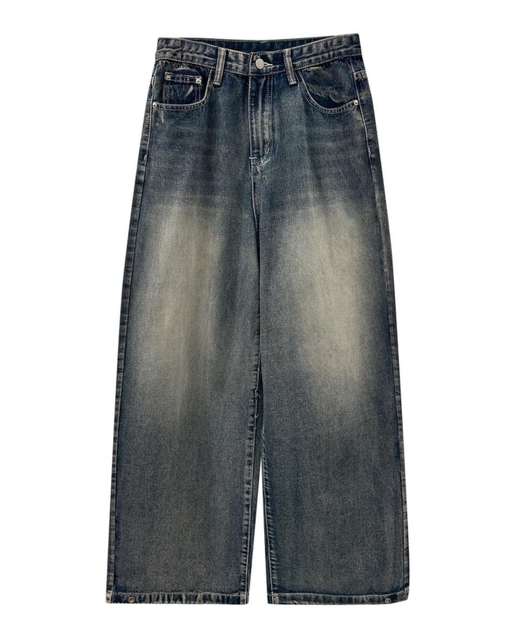 【丈別】スナップウォッシングデニムパンツ