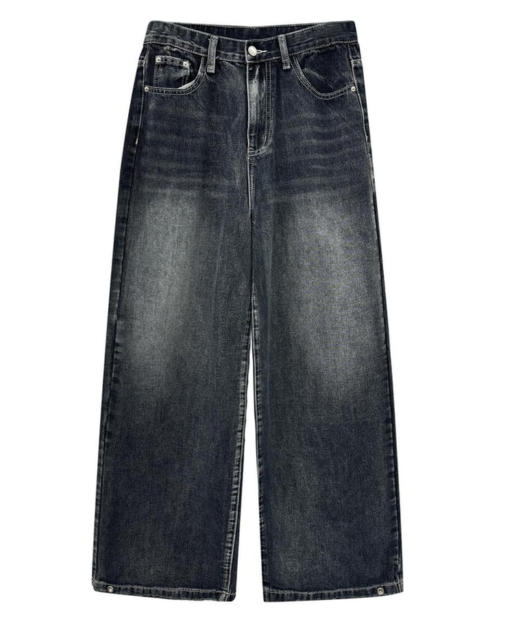 【丈別】スナップウォッシングデニムパンツ