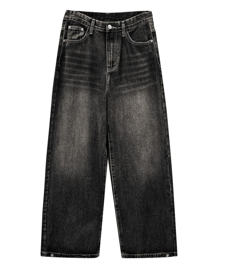 【丈別】スナップウォッシングデニムパンツ