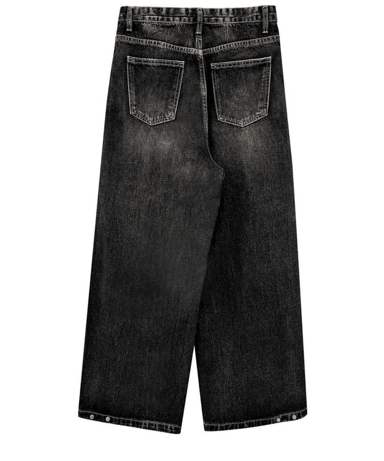【丈別】スナップウォッシングデニムパンツ