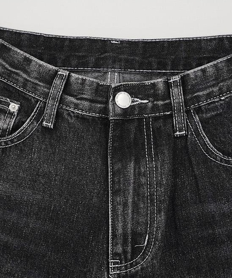 【丈別】スナップウォッシングデニムパンツ