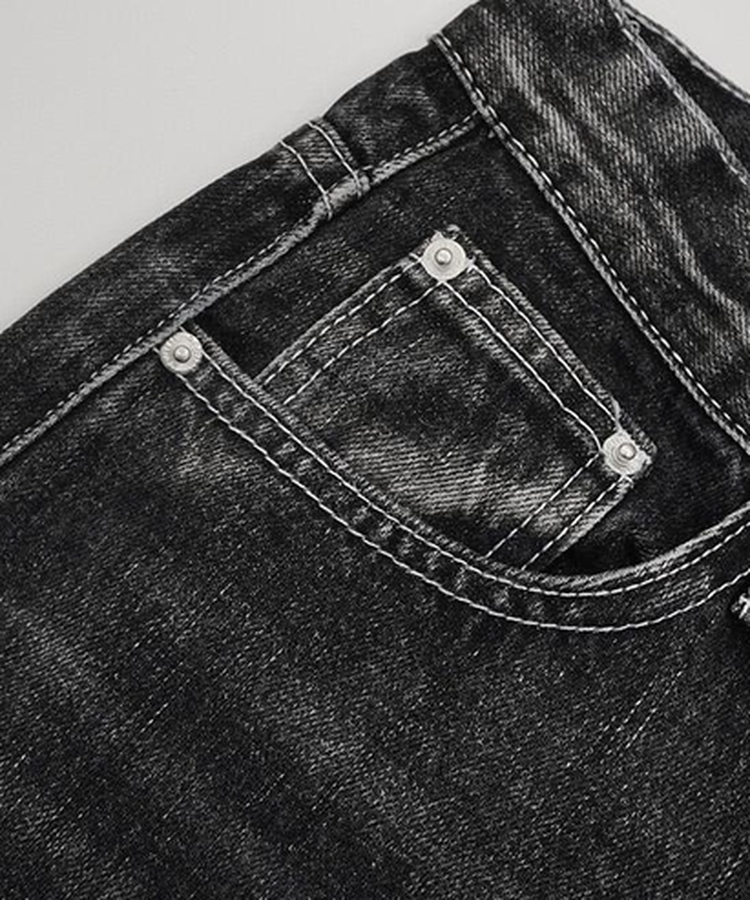 【丈別】スナップウォッシングデニムパンツ