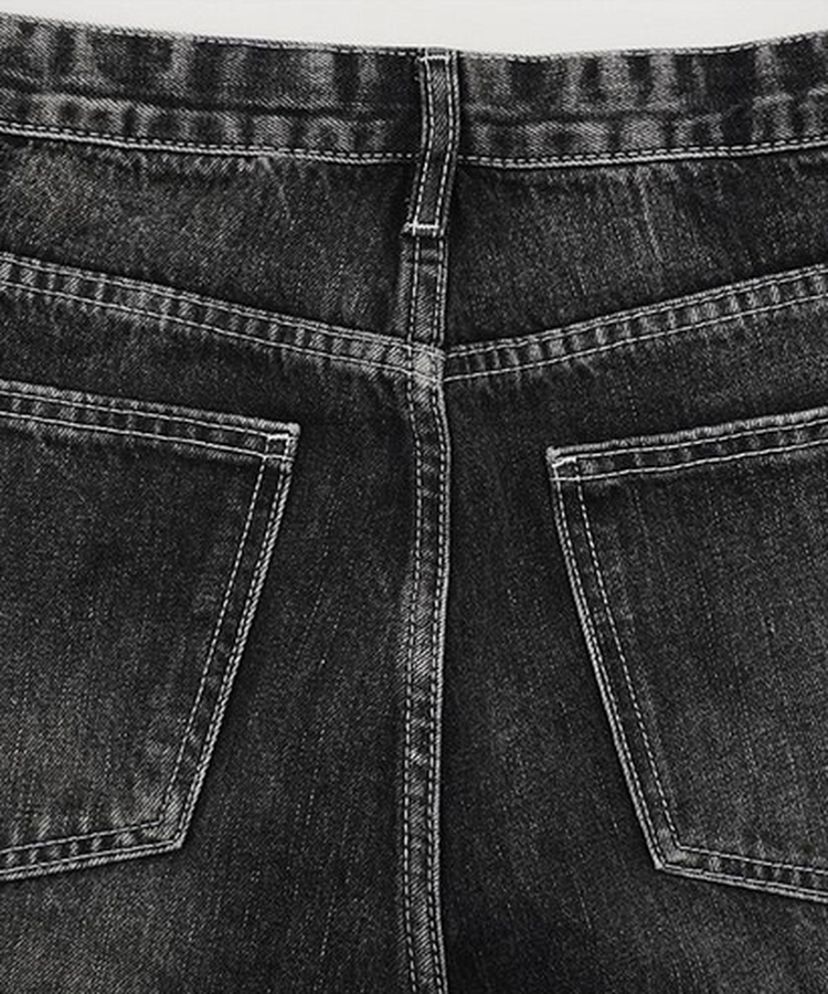 【丈別】スナップウォッシングデニムパンツ