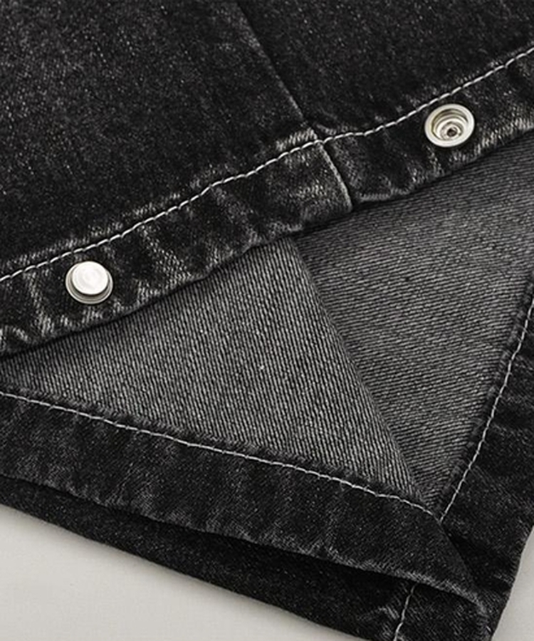 【丈別】スナップウォッシングデニムパンツ