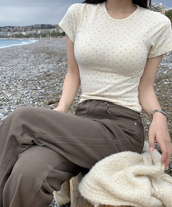 半袖Tシャツ フラワーフレーバーTシャツ IVORY