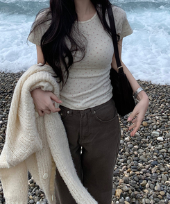 半袖Tシャツ フラワーフレーバーTシャツ IVORY