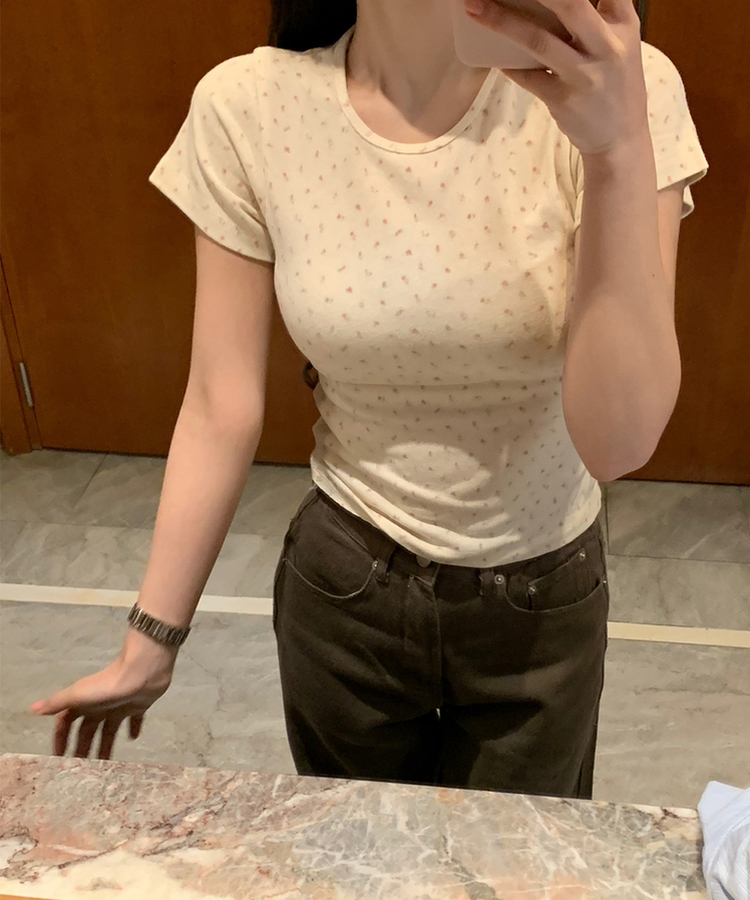 半袖Tシャツ フラワーフレーバーTシャツ IVORY