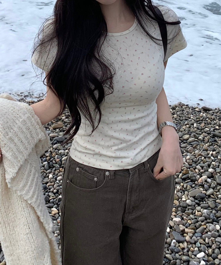 フラワーフレーバーTシャツ IVORY