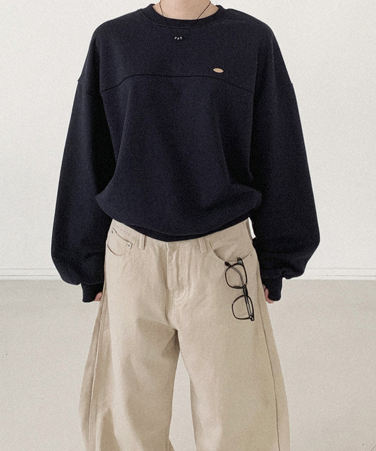 ラウンドスリットペンダントトレーナー NAVY