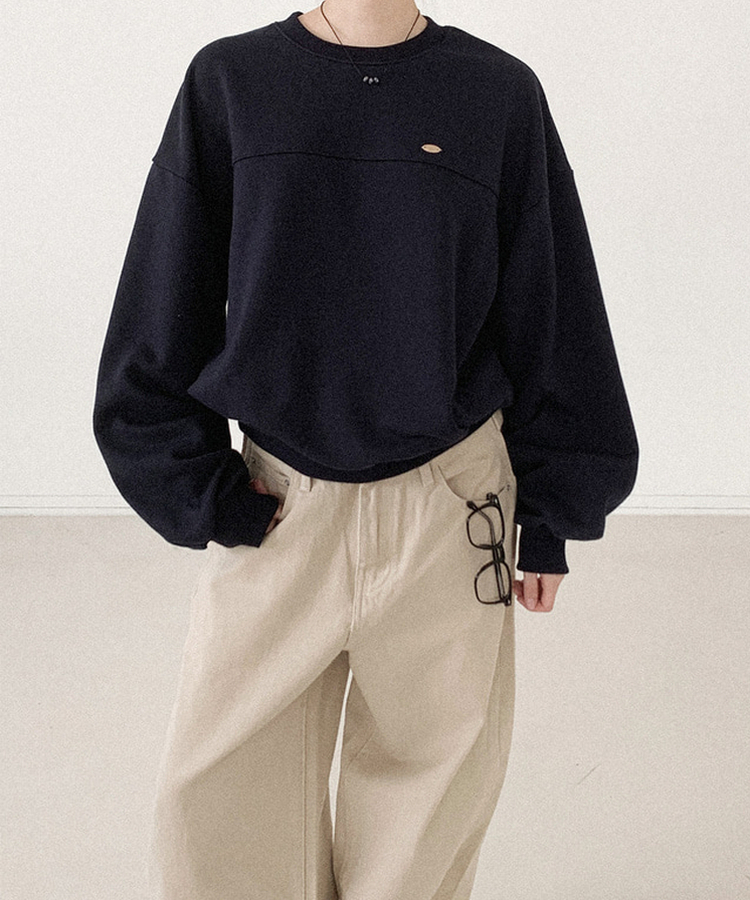 ラウンドスリットペンダントトレーナー NAVY