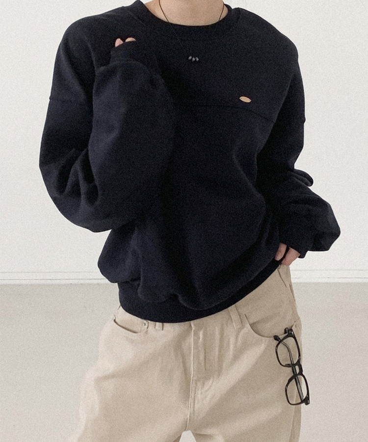 ラウンドスリットペンダントトレーナー NAVY