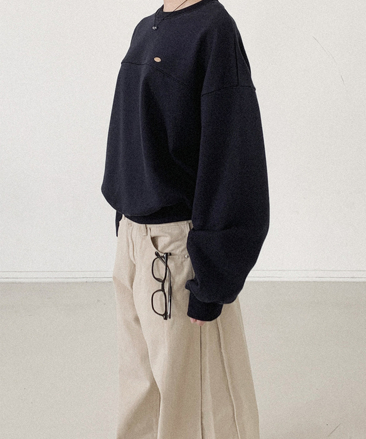 ラウンドスリットペンダントトレーナー NAVY