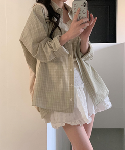 チェックシャツ MUTE KHAKI