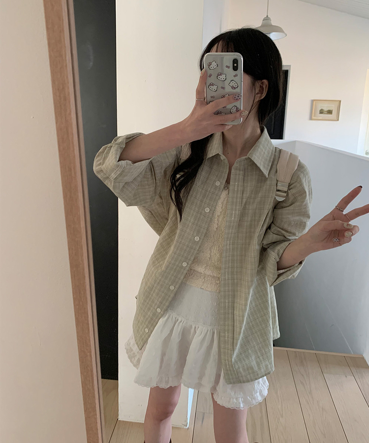 チェックシャツ MUTE KHAKI