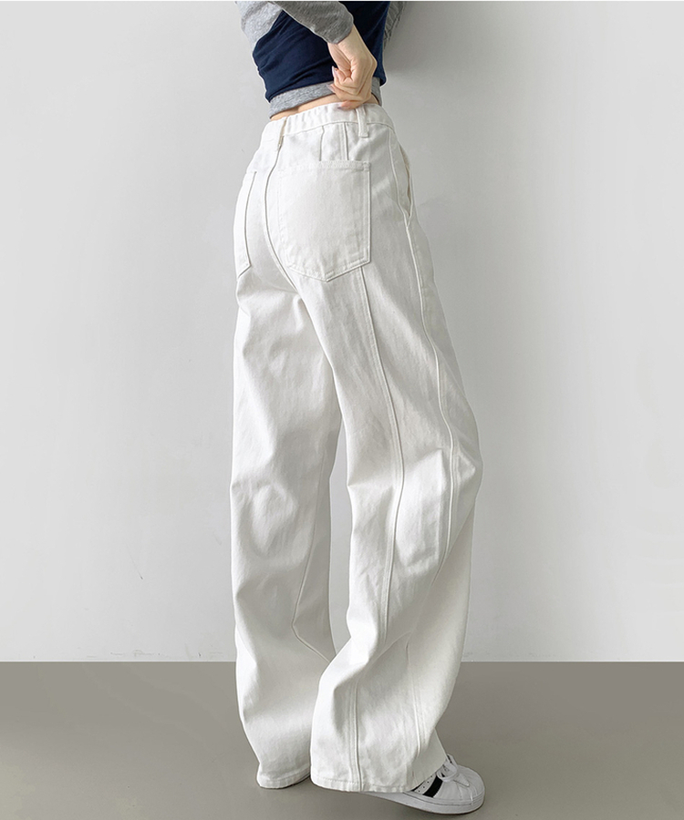 【丈別】コットンワイドパンツ WHITE