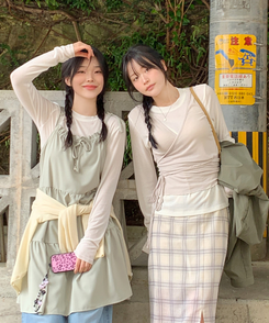 長袖Tシャツ 【SET】長袖Tシャツ ラップビスチェ IVORY