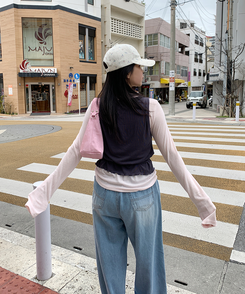 長袖Tシャツ 【SET】長袖Tシャツ ラップビスチェ SOFT PINK