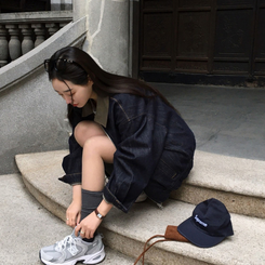 オーバーフィットデニムブルゾン BLUE