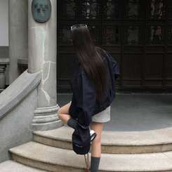 オーバーフィットデニムブルゾン BLUE