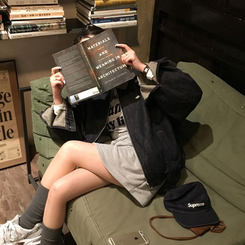 オーバーフィットデニムブルゾン BLUE