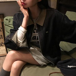 オーバーフィットデニムブルゾン BLUE