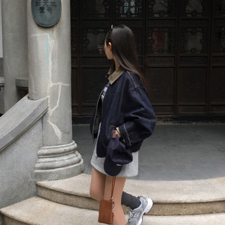 オーバーフィットデニムブルゾン BLUE