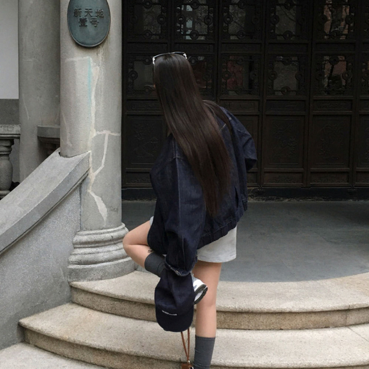 オーバーフィットデニムブルゾン BLUE