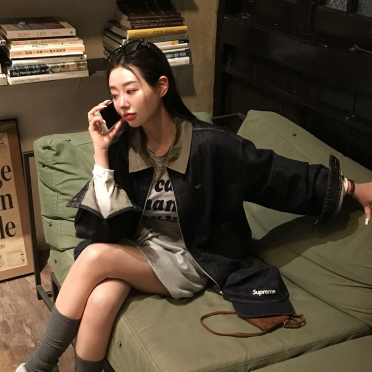 オーバーフィットデニムブルゾン BLUE