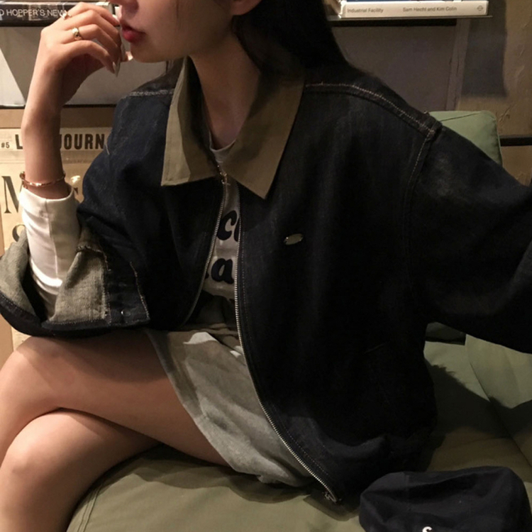 オーバーフィットデニムブルゾン BLUE