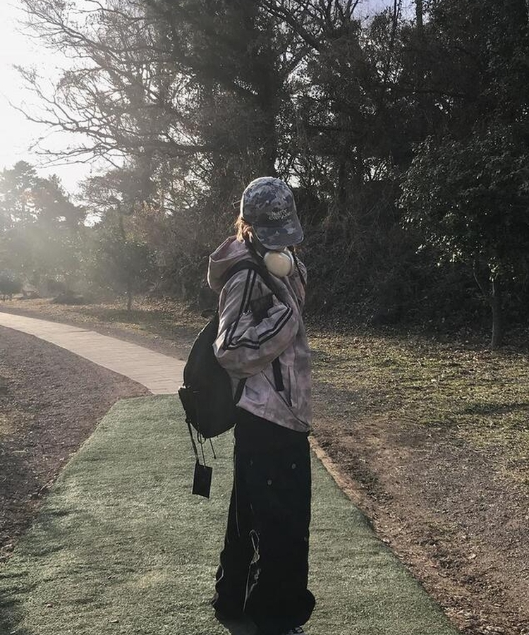 レタリングカモベースボールキャップ GREY