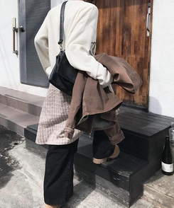 ワイド ストリングカーゴパンツ BLACK DENIM