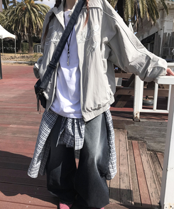 シャツ オーバーフィットチェックシャツ IVORY