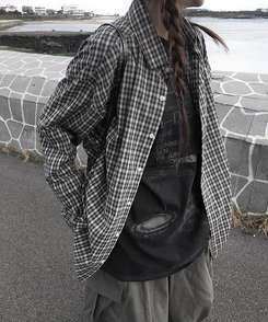 長袖Tシャツ ピグメント長袖Tシャツ CHARCOAL