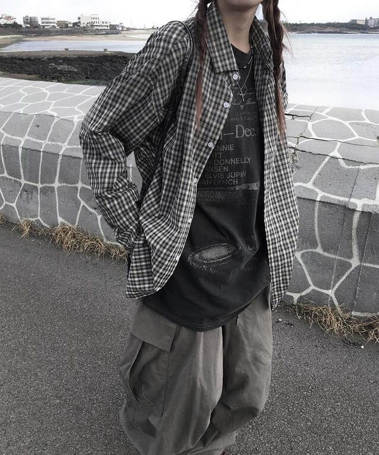 長袖Tシャツ ピグメント長袖Tシャツ CHARCOAL