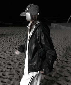 ジャンパー ストリングトラックラインジップアップ BLACK