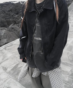 ジャケット デニムジップアップジャケット BLACK DENIM