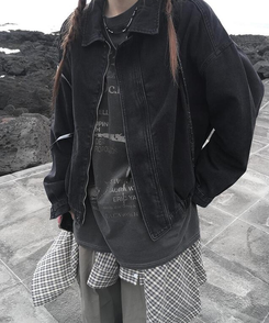 ジャケット デニムジップアップジャケット BLACK DENIM
