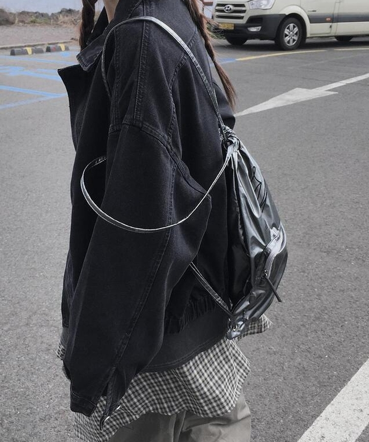 デニムジップアップジャケット BLACK DENIM