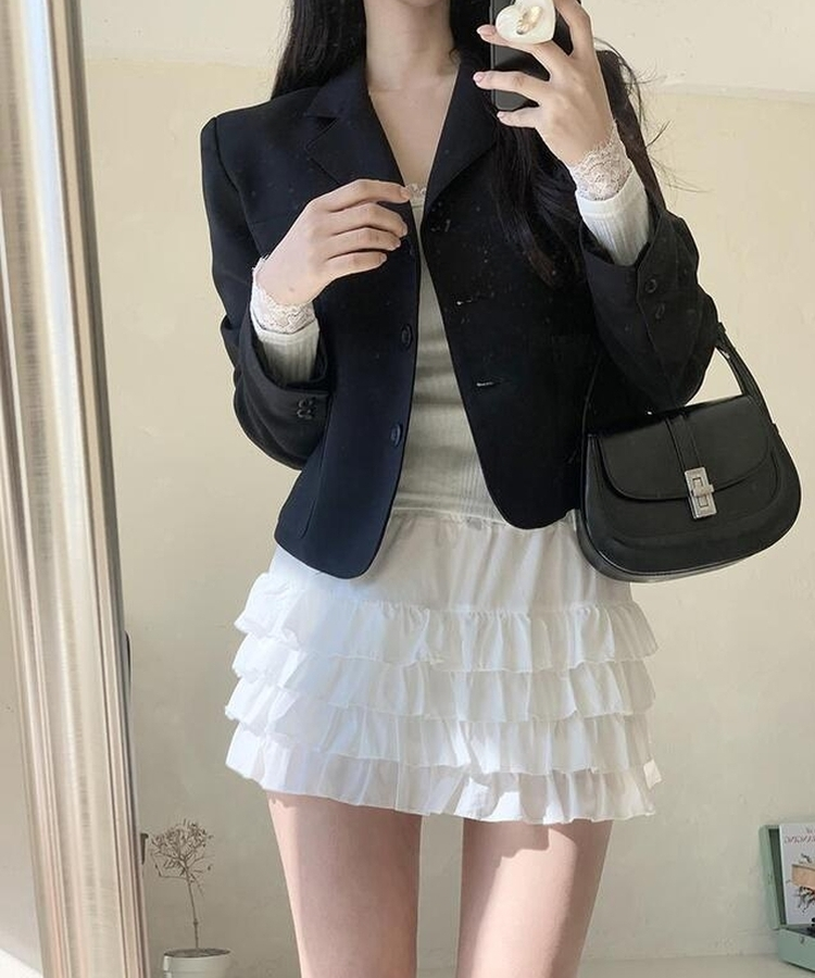 ティアードミニスカート IVORY
