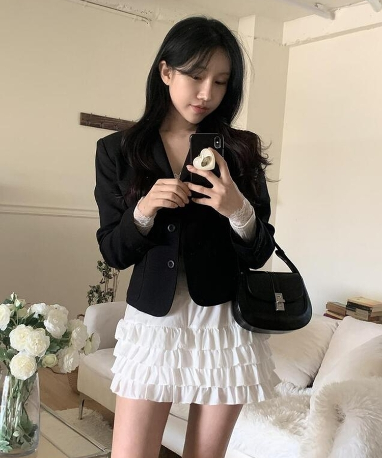 ティアードミニスカート IVORY