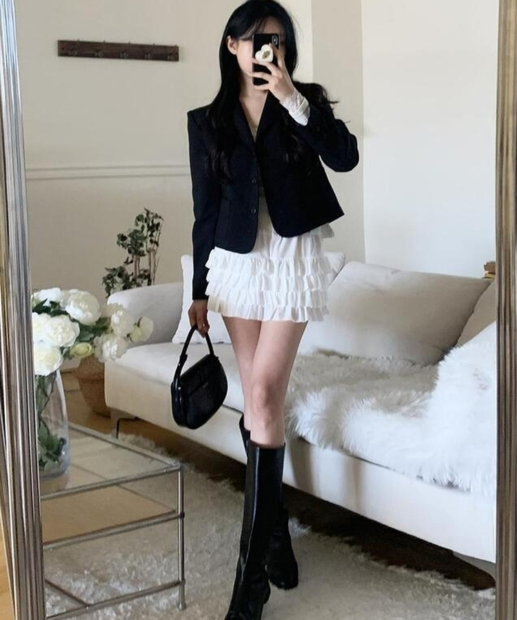 ティアードミニスカート IVORY