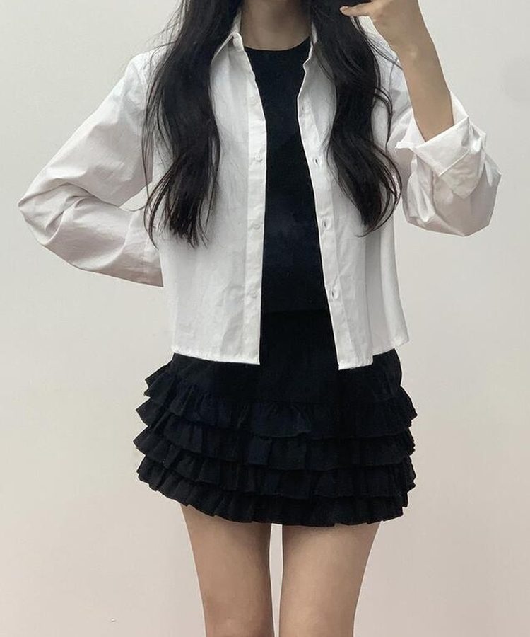 ティアードミニスカート BLACK