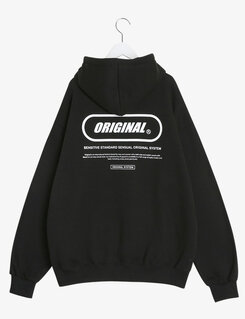 英文ポイントフードパーカー