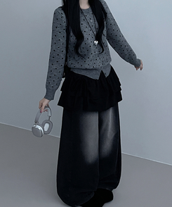 국내제작면프릴2단캉캉레이어드랩스커트 블랙
