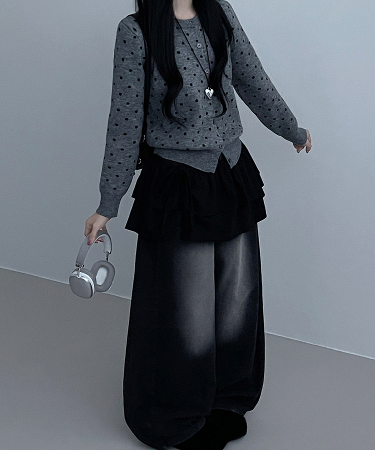 국내제작면프릴2단캉캉레이어드랩스커트 블랙