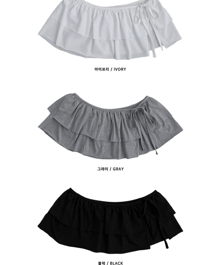 국내제작면프릴2단캉캉레이어드랩스커트